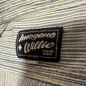 Imogene + Willie Leo Blue and White Striped Fabric